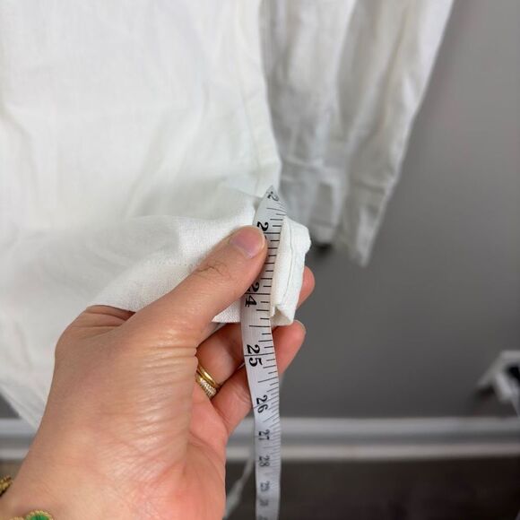 Per se white linen blend wide leg boho beach pants 1X plus size - Picture 7 of 10